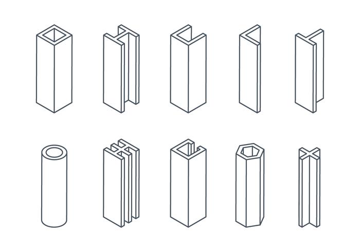 Icônes de ligne de poutre vecteur