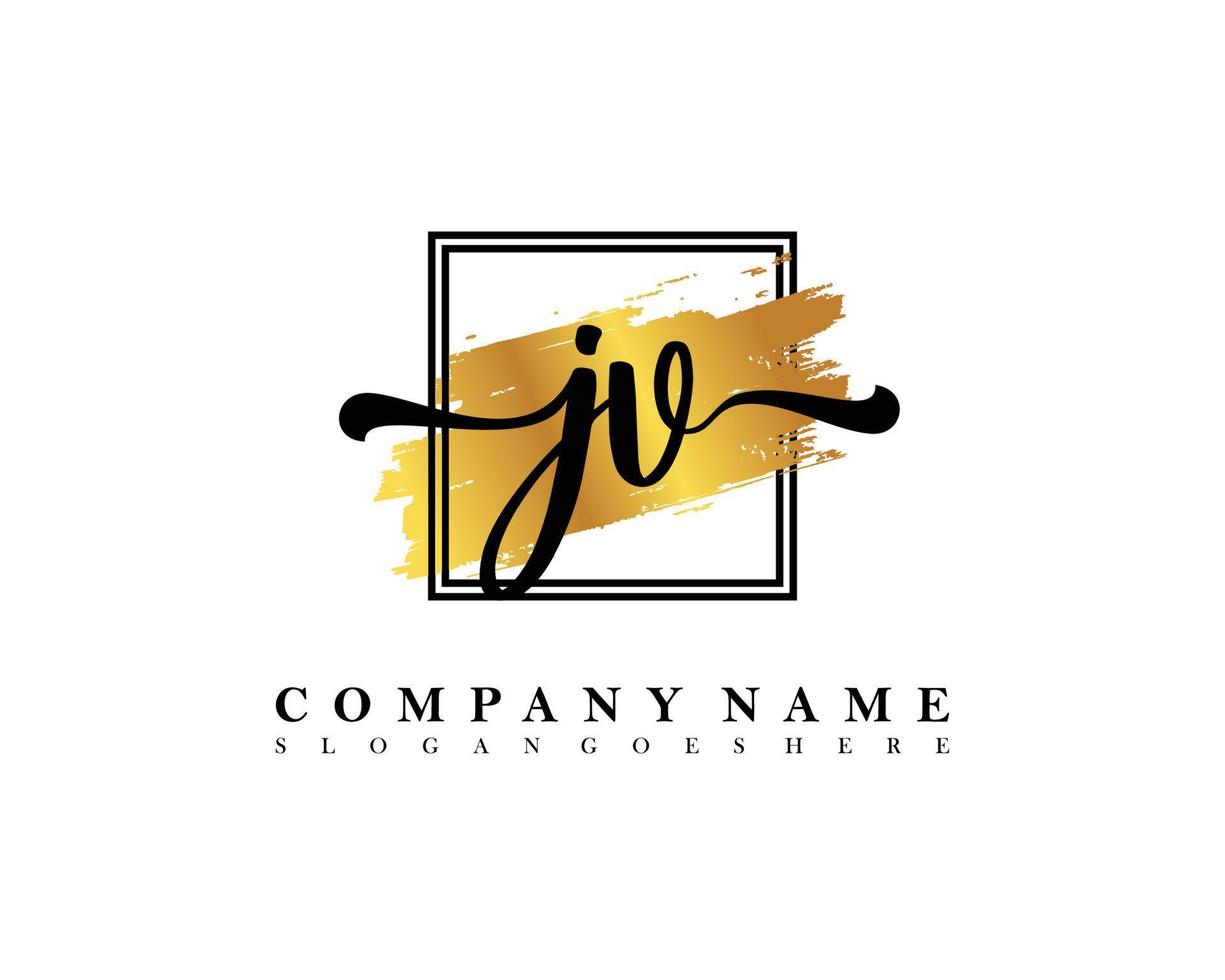 jv concept de logo d'écriture initiale vecteur