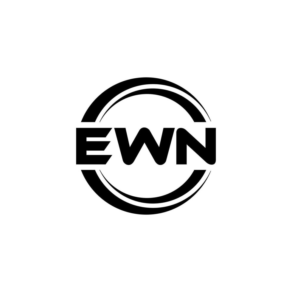 création de logo de lettre ewn dans l'illustration. logo vectoriel, dessins de calligraphie pour logo, affiche, invitation, etc. vecteur