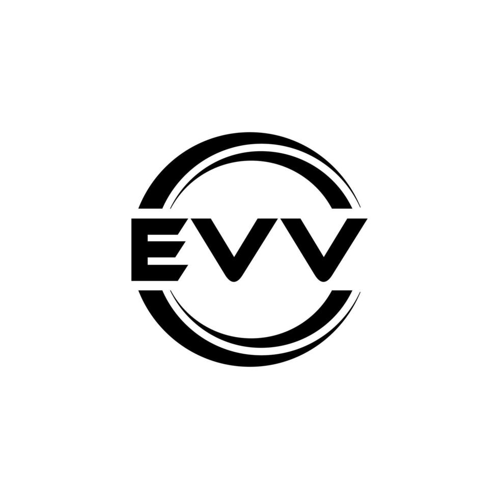 création de logo de lettre evv en illustration. logo vectoriel, dessins de calligraphie pour logo, affiche, invitation, etc. vecteur