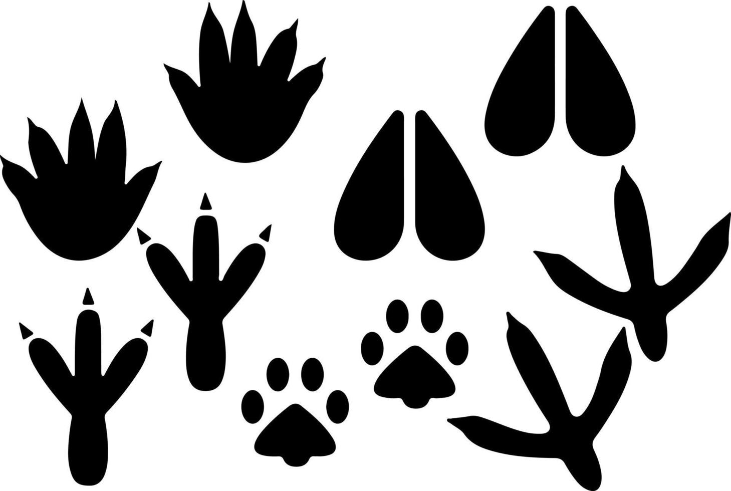 vecteur de silhouette d'empreinte animale pour les sites Web, illustrations liées aux graphiques
