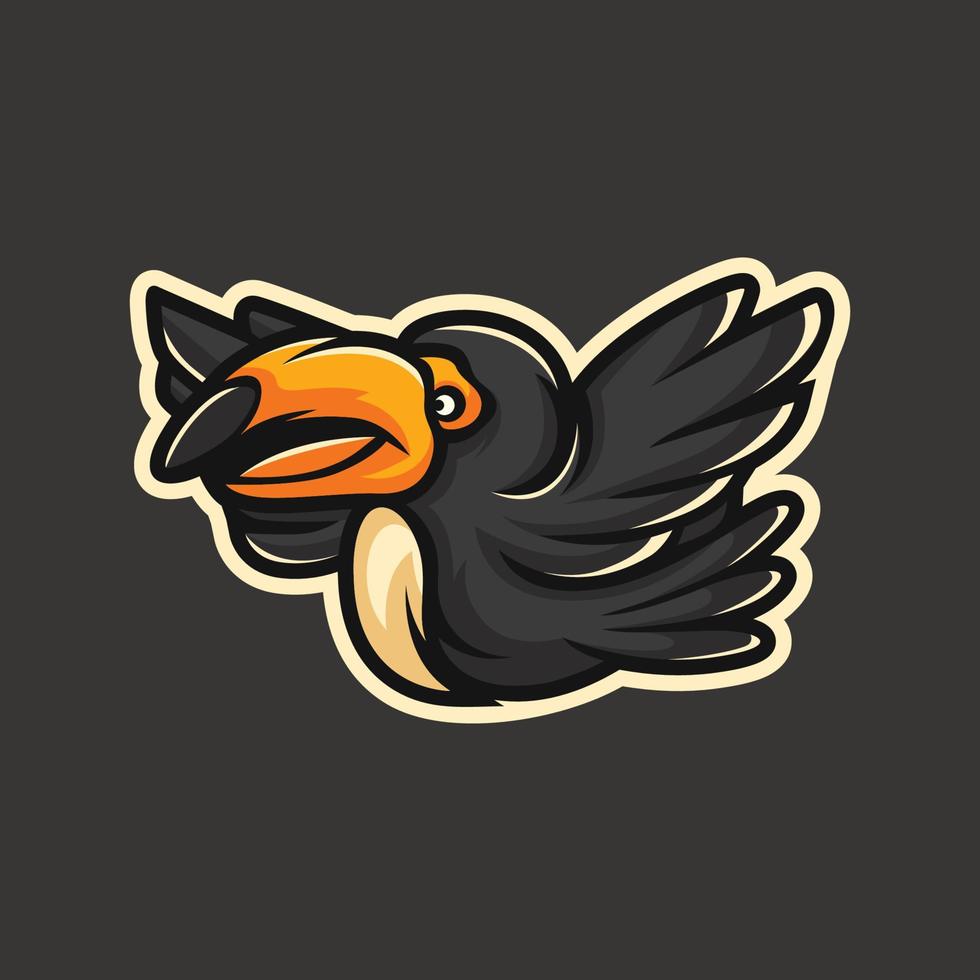 illustration de conception de logo mascotte oiseau toucan vecteur