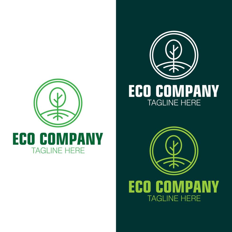 création de logo de marque de société d'écologie abstraite, création de modèle de logo avec icône de plante vecteur