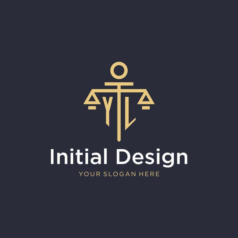 logo monogramme initial yl avec un design de style échelle et pilier vecteur