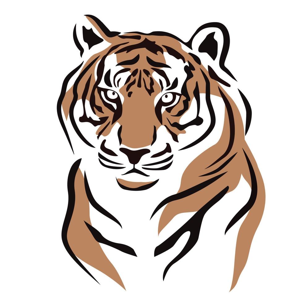 illustration de tigre dessin à la main vecteur