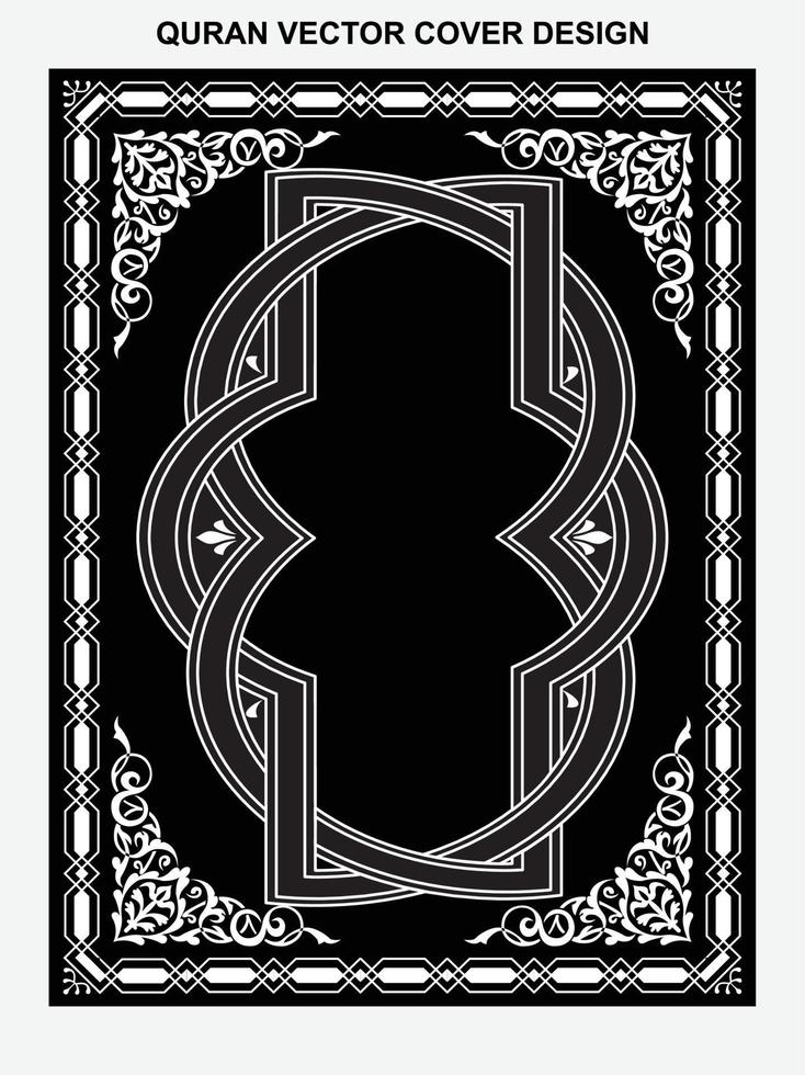 conception de couverture de livre de coran, bordure de cadre de couverture islamique vecteur