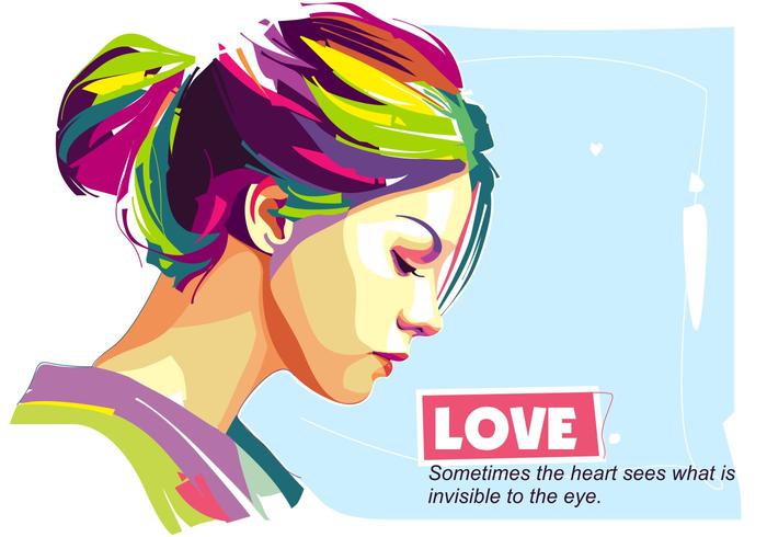 Girl vector popart portrait