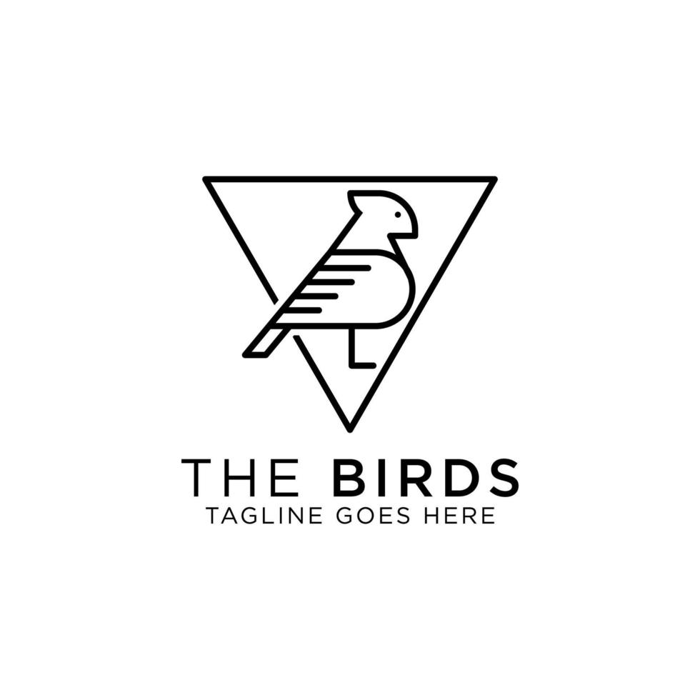 vecteur de conception de logo d'art de ligne de pigeon d'oiseaux, idéal pour les inspirations de logo d'animal de compagnie