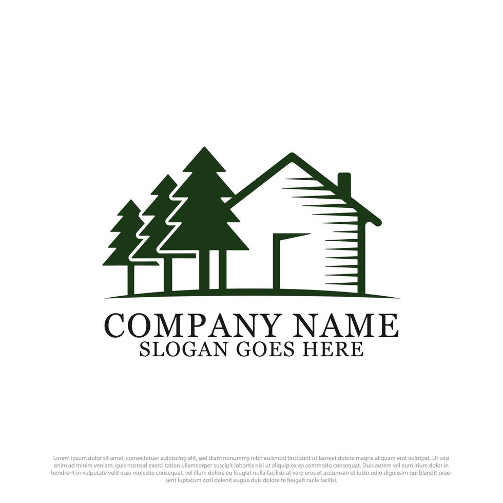 inspiration de conception de logo immobilier de maison verte, idéale pour le logo d'entreprise et d'entreprise vecteur