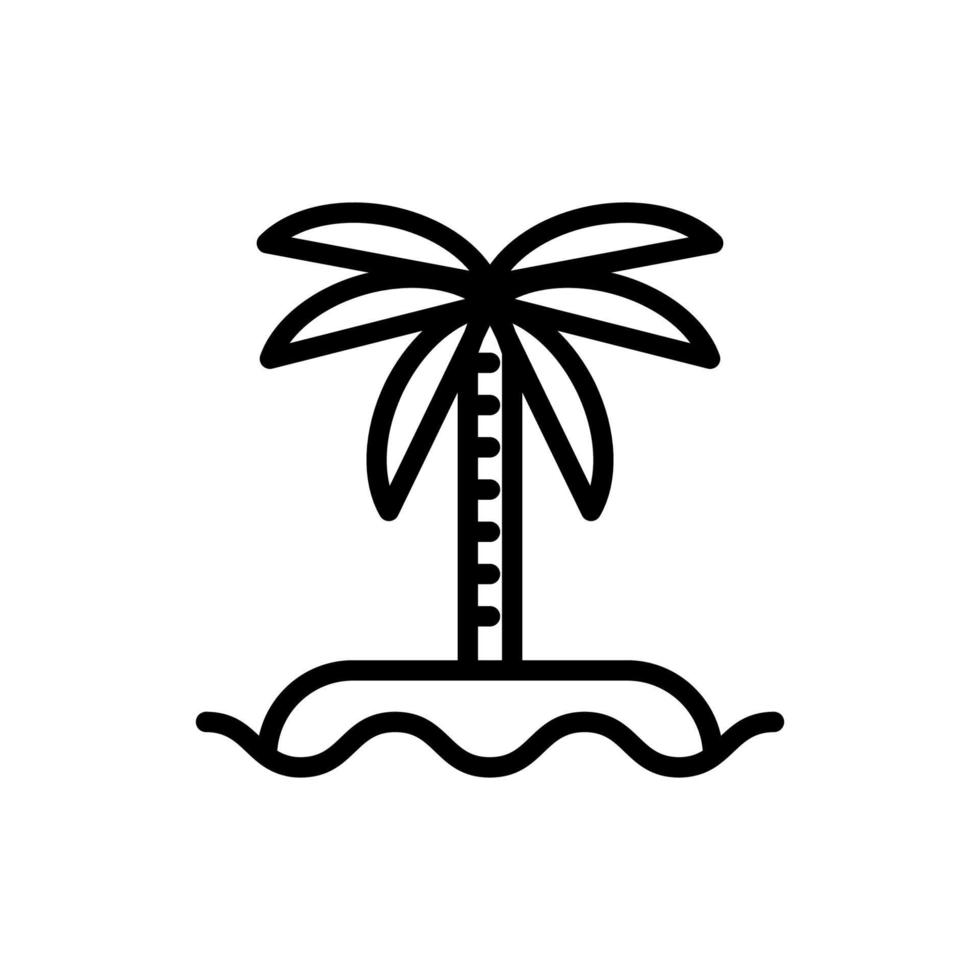 vecteur d'icône de palmier simple, illustration de signe de contour d'îles de palmier de plage d'été