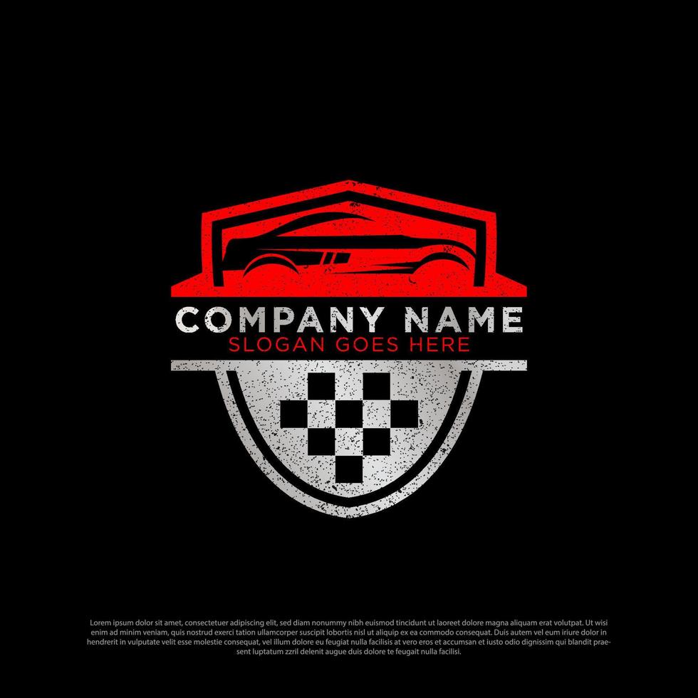 vecteur de logo de modification de voiture automatique, bouclier de logo automobile de réparation