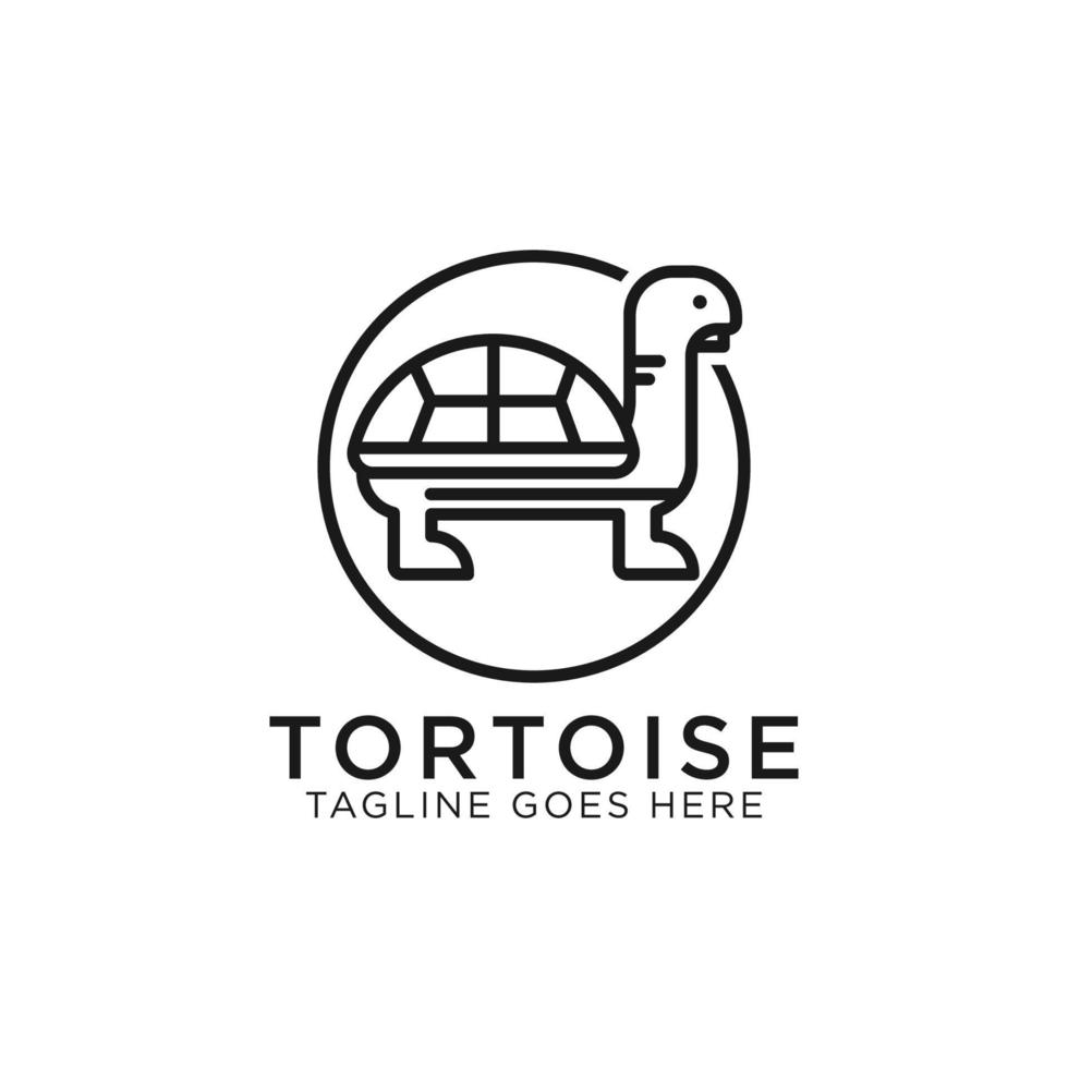 vecteur de conception de logo d'art de ligne de tortue, idéal pour les inspirations de logo d'animal de compagnie ou d'animal