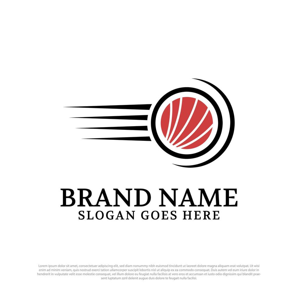 inspiration de conception de logo de livraison de fruits de mer sushi japonais, peut utiliser le modèle de marque de magasin de nourriture et de boissons vecteur