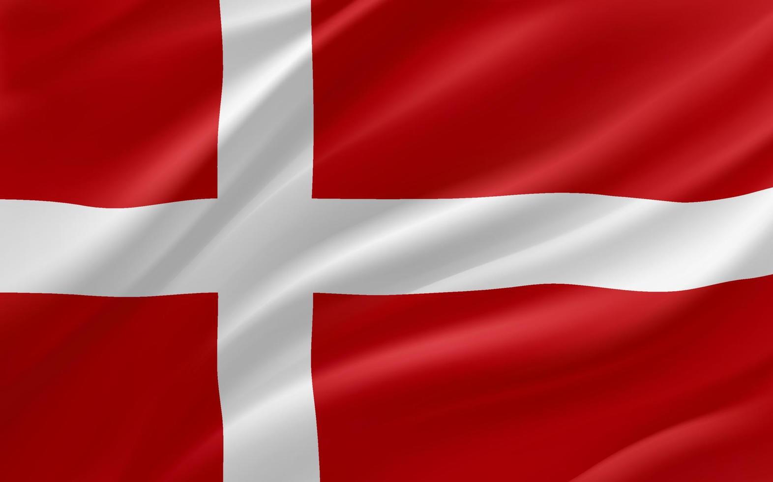 drapeau du danemark. bannière de vecteur 3d