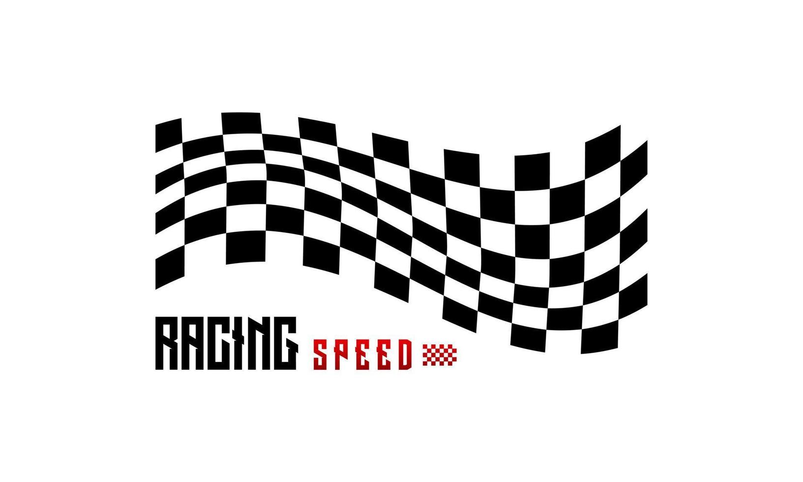 vecteur de concept de conceptions de vitesse de course rapide, modèle de logo de drapeau de course simple