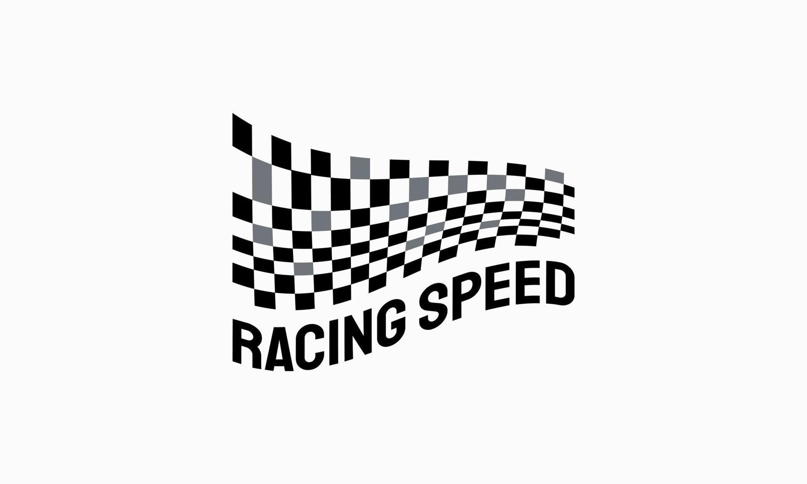 vecteur de concept de conceptions de vitesse de course rapide, modèle de logo de drapeau de course simple