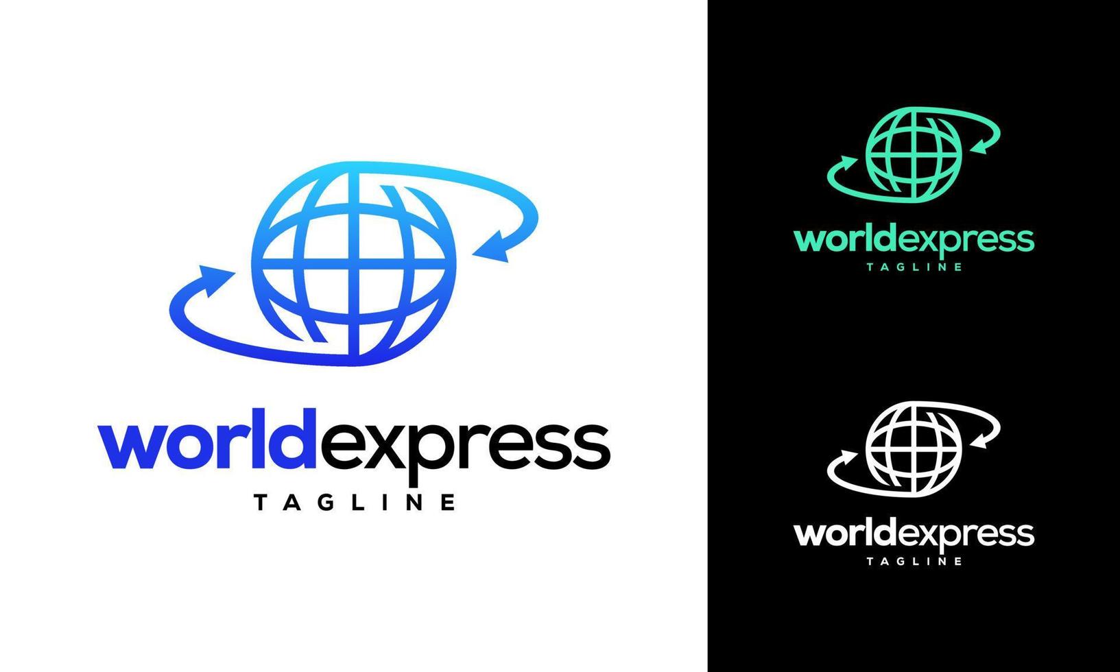 logo de livraison express mondial, modèle de logo vectoriel de société logistique