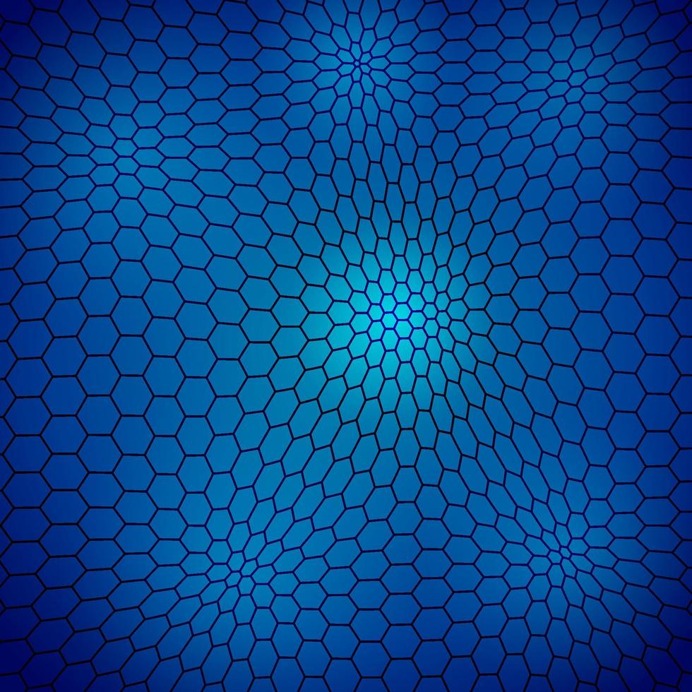 abstrait net ondulé avec des cellules hexagonales vecteur