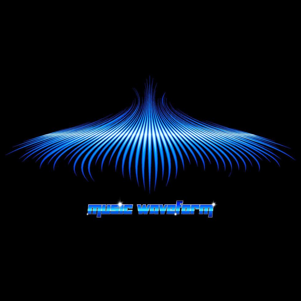 signe bleu en forme d'onde sonore avec des ailes vecteur
