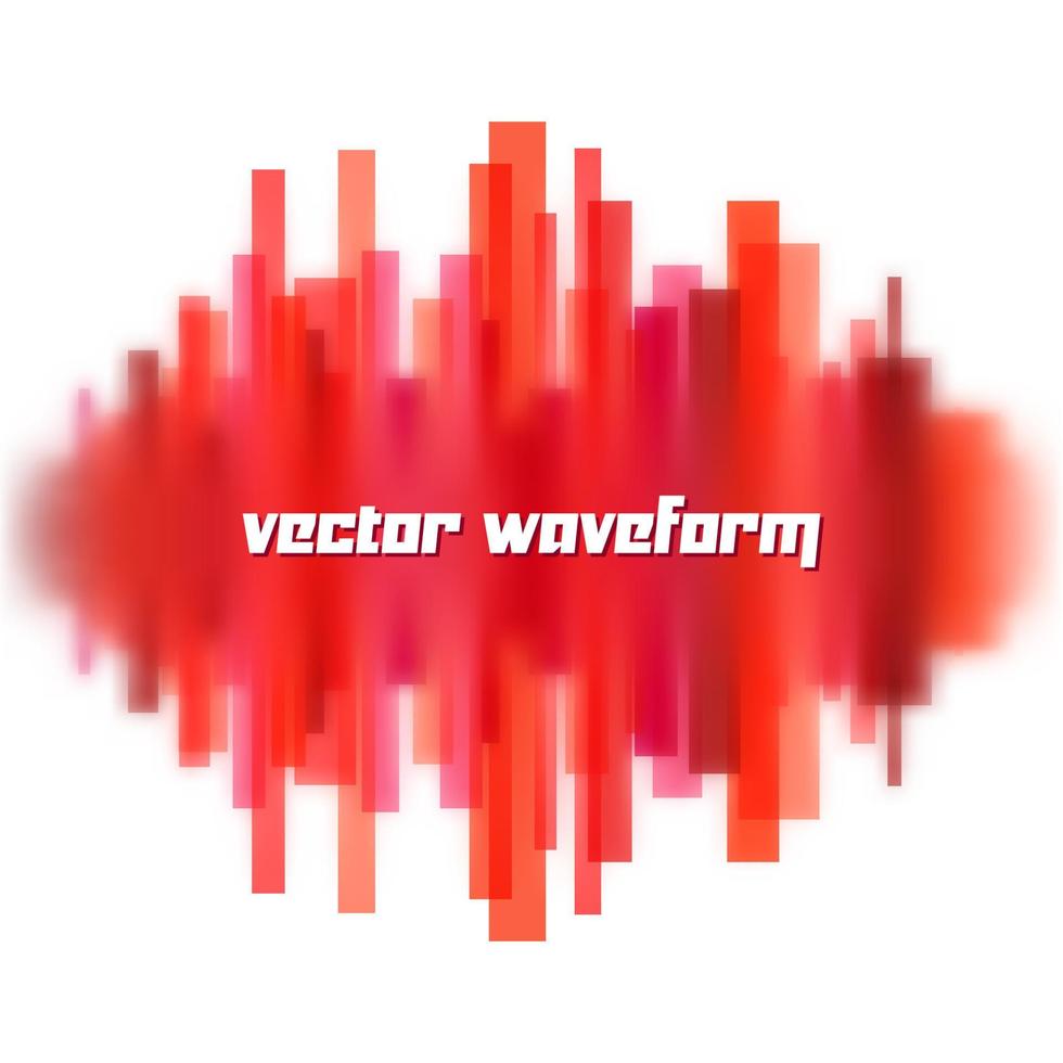 forme d'onde vectorielle floue faite de lignes rouges transparentes vecteur