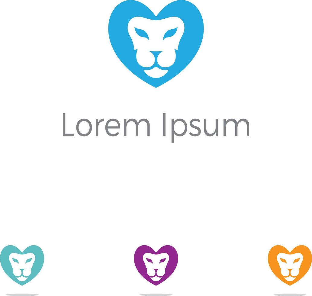 conception de vecteur de logo de lion. concept de signe de tête de roi lion.