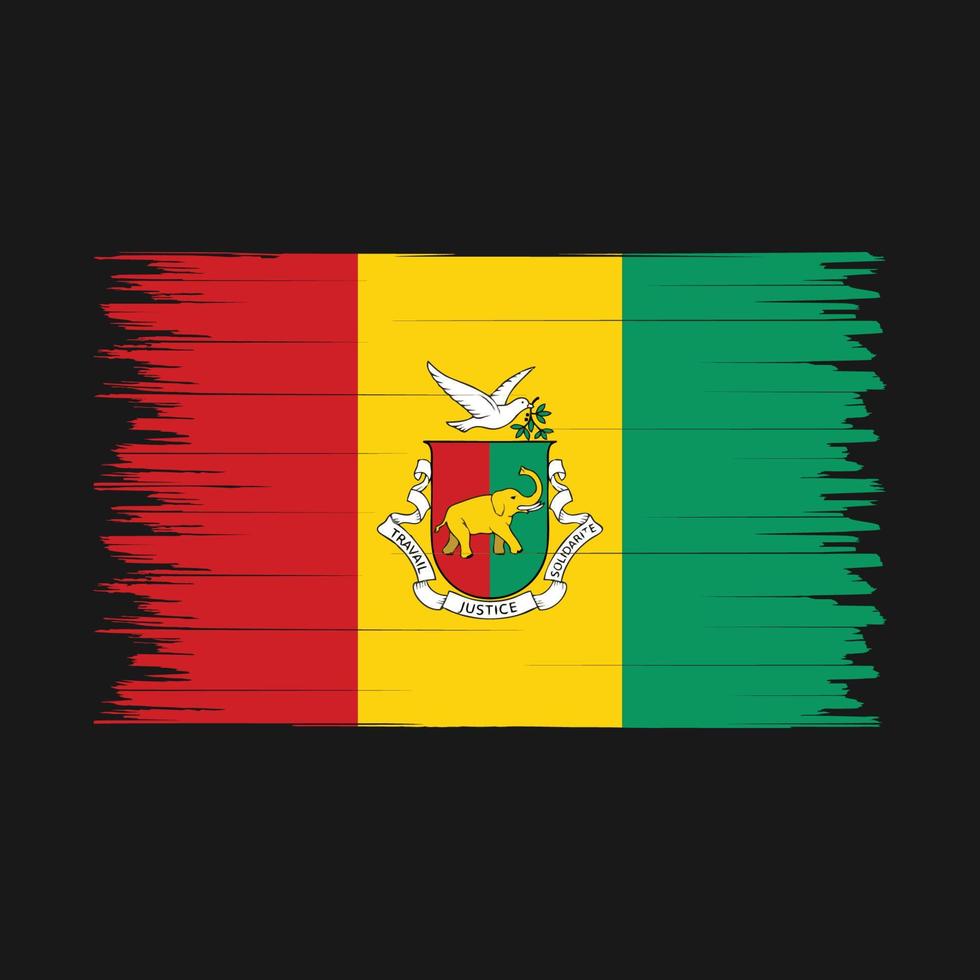 brosse drapeau de guinée vecteur