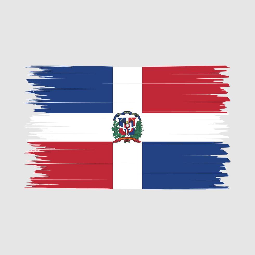 brosse de drapeau de la république dominicaine vecteur