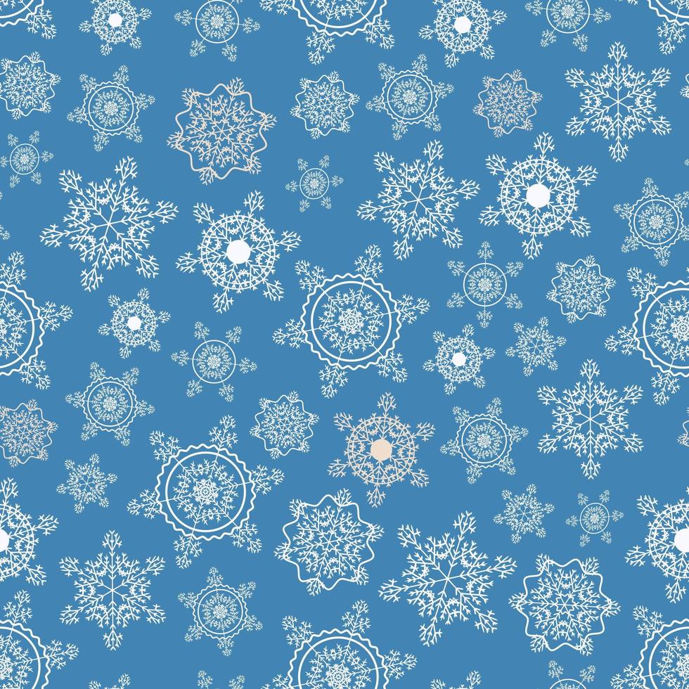 motif de dentelle de flocons de neige élégants sur bleu vecteur