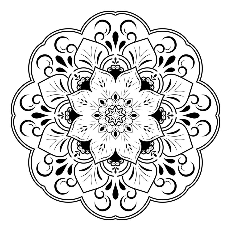 conception unique de mandala de fleur de pétale vecteur