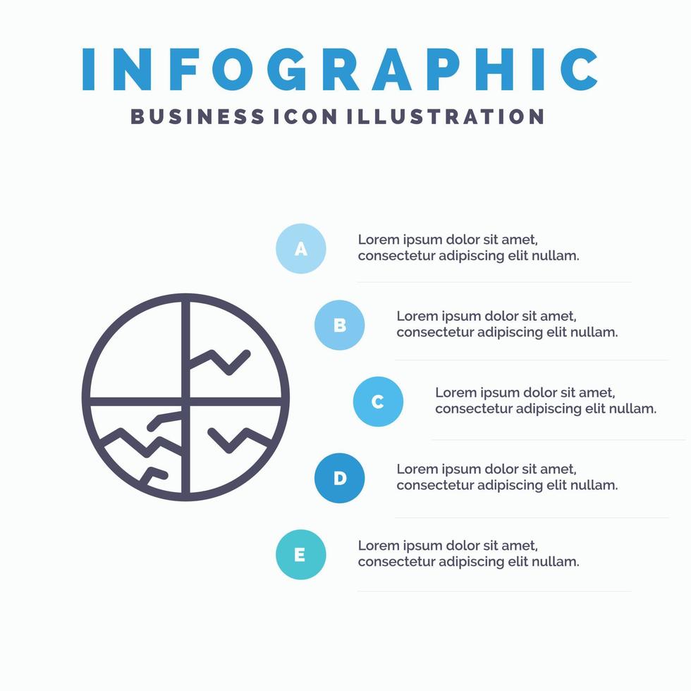 peau sèche peau soins de la peau peau icône de ligne de protection de la peau avec 5 étapes présentation infographie fond vecteur