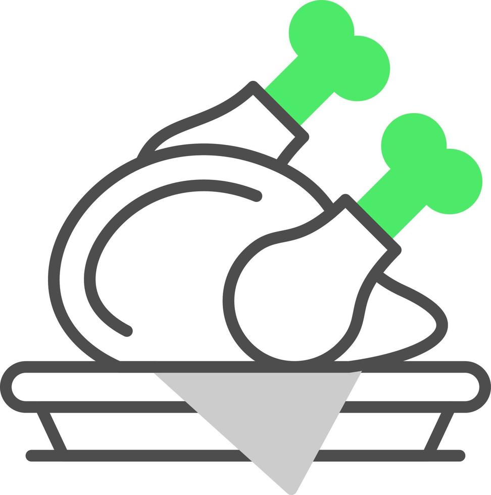 conception d'icône créative cuisse de poulet vecteur