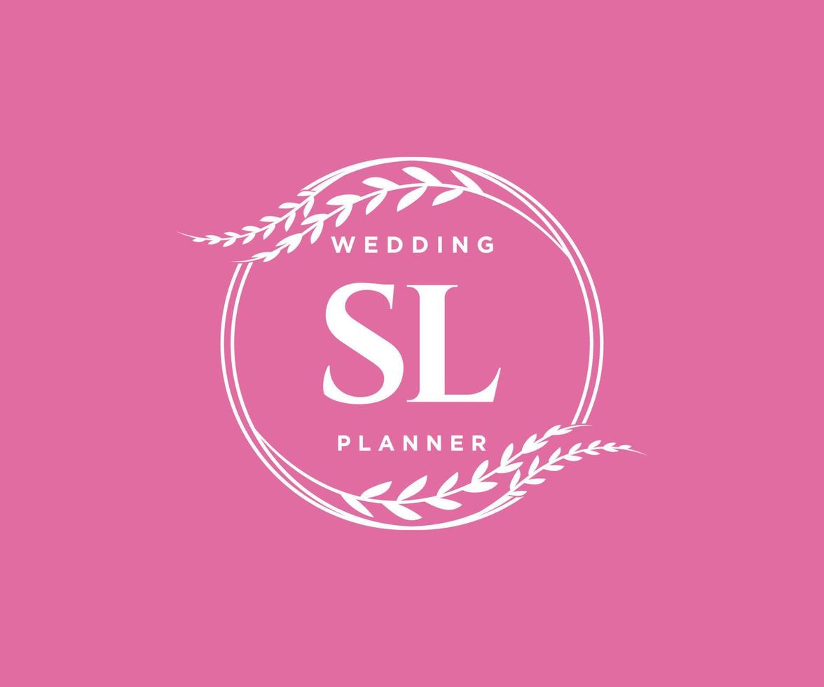 sl initiales lettre mariage monogramme logos collection, modèles minimalistes et floraux modernes dessinés à la main pour cartes d'invitation, réservez la date, identité élégante pour restaurant, boutique, café en image vectorielle vecteur