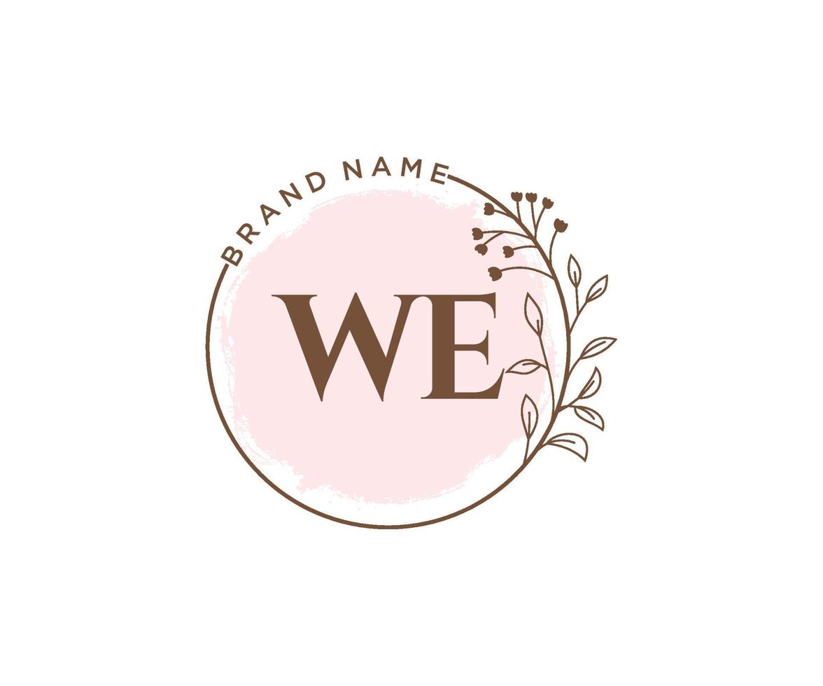 initiale nous logo féminin. utilisable pour les logos nature, salon, spa, cosmétique et beauté. élément de modèle de conception de logo vectoriel plat.