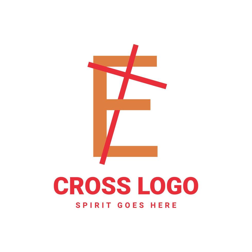 création de logo vectoriel croix initiale lettre e