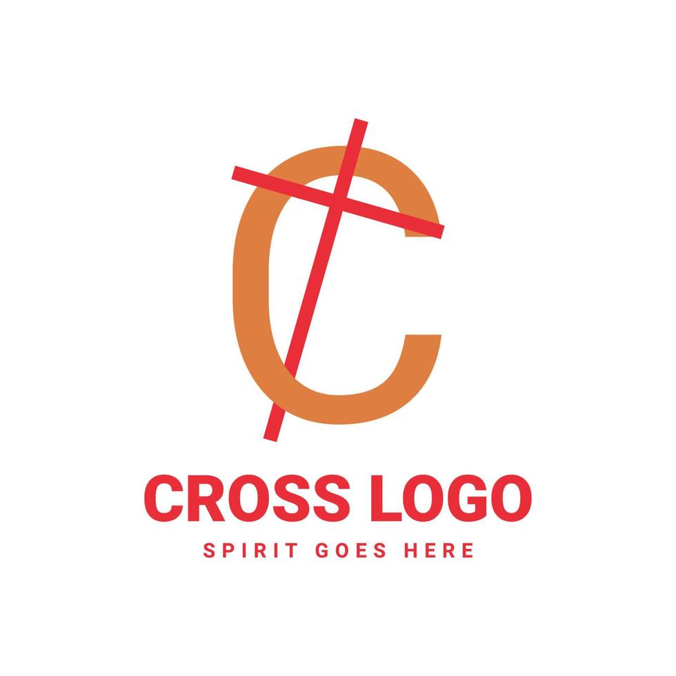 création de logo vectoriel croix initiale lettre c