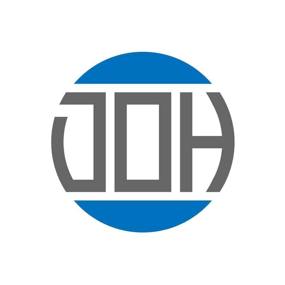 création de logo de lettre doh sur fond blanc. doh concept de logo de cercle d'initiales créatives. conception de lettre doh. vecteur