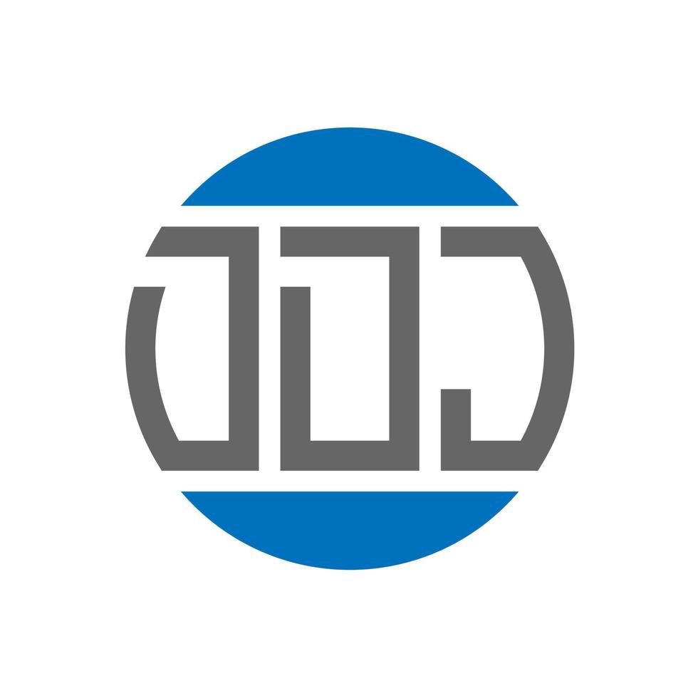 création de logo de lettre ddj sur fond blanc. concept de logo de cercle d'initiales créatives ddj. conception de lettre ddj. vecteur