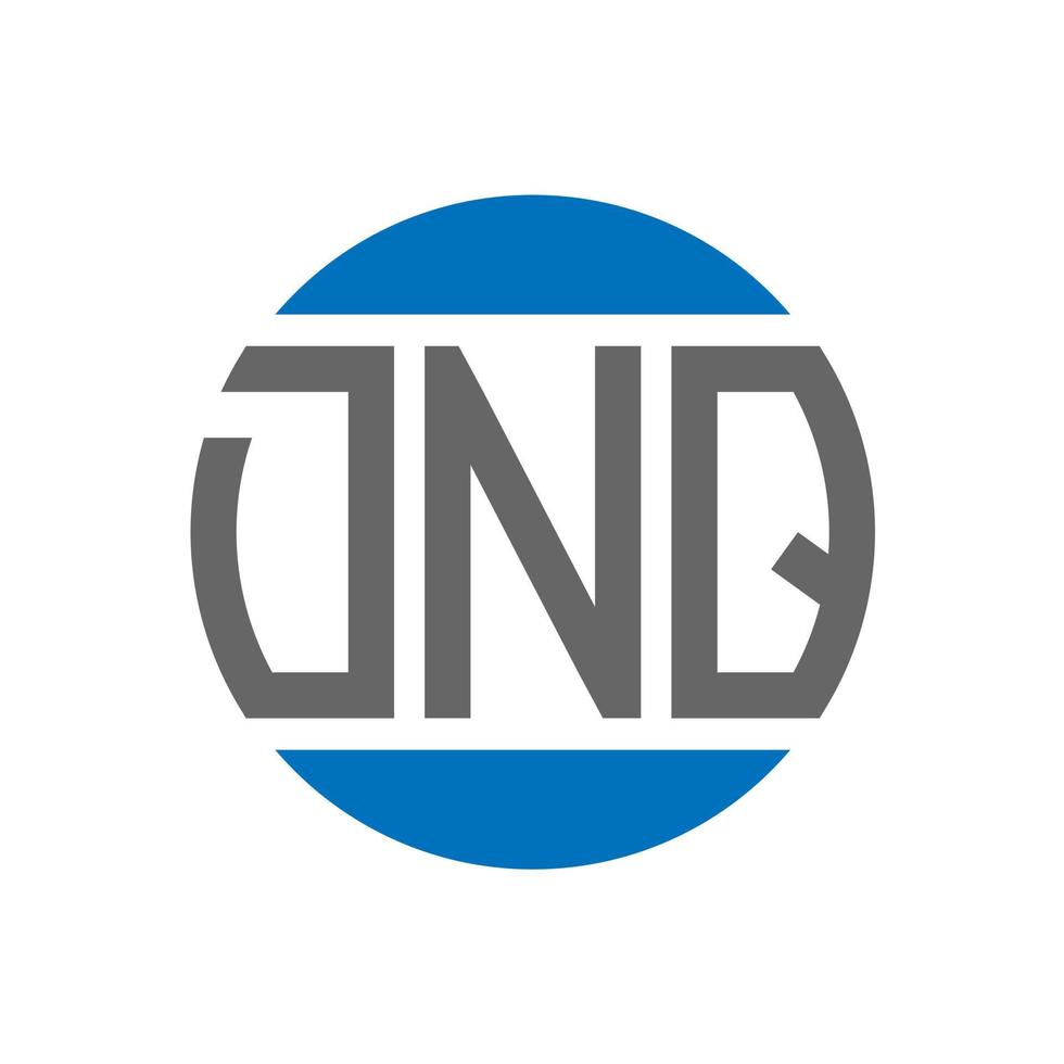 création de logo de lettre dnq sur fond blanc. concept de logo de cercle d'initiales créatives dnq. conception de lettre dnq. vecteur