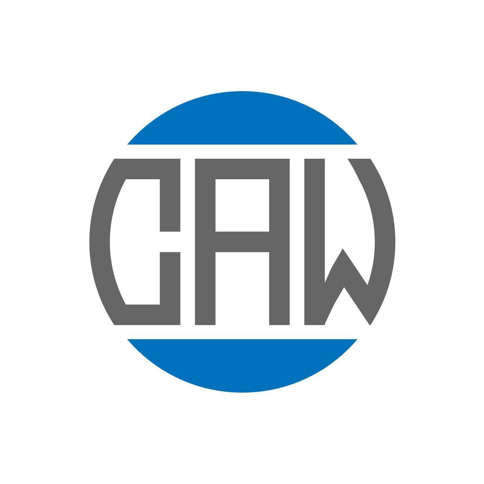 création de logo de lettre caw sur fond blanc. caw concept de logo de cercle d'initiales créatives. conception de lettre caw. vecteur