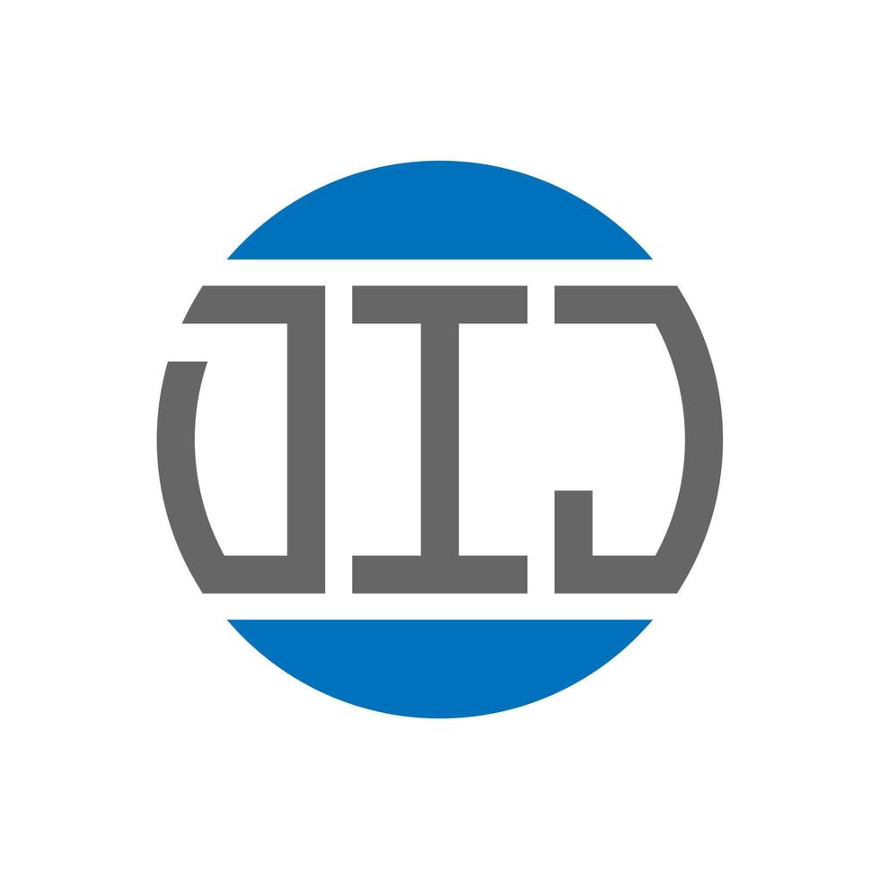 création de logo de lettre dij sur fond blanc. concept de logo de cercle d'initiales créatives dij. conception de lettre dij. vecteur