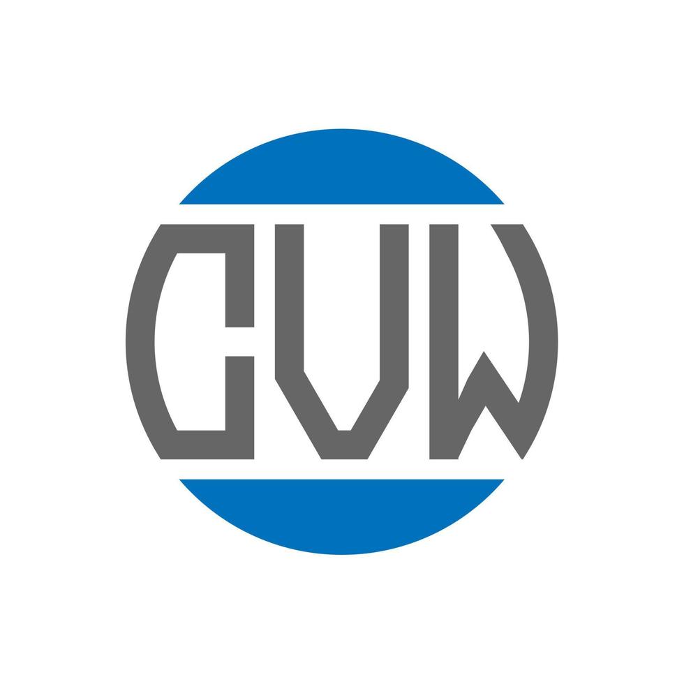 création de logo de lettre cvw sur fond blanc. concept de logo de cercle d'initiales créatives cvw. conception de lettre cvw. vecteur