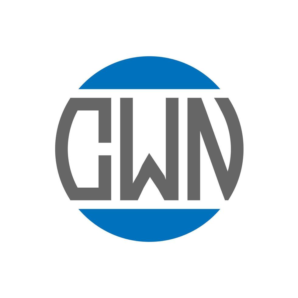 création de logo de lettre cwn sur fond blanc. concept de logo de cercle d'initiales créatives cwn. conception de lettre cwn. vecteur