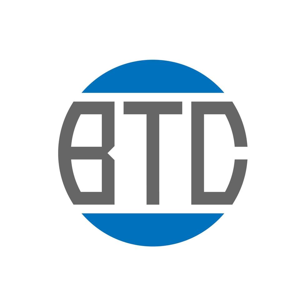 création de logo de lettre btc sur fond blanc. concept de logo de cercle d'initiales créatives btc. conception de lettre btc. vecteur