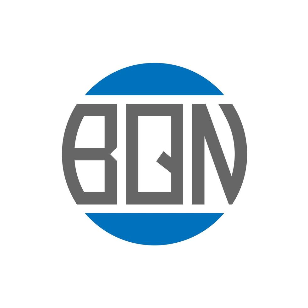 création de logo de lettre bqn sur fond blanc. concept de logo de cercle d'initiales créatives bqn. conception de lettre bqn. vecteur