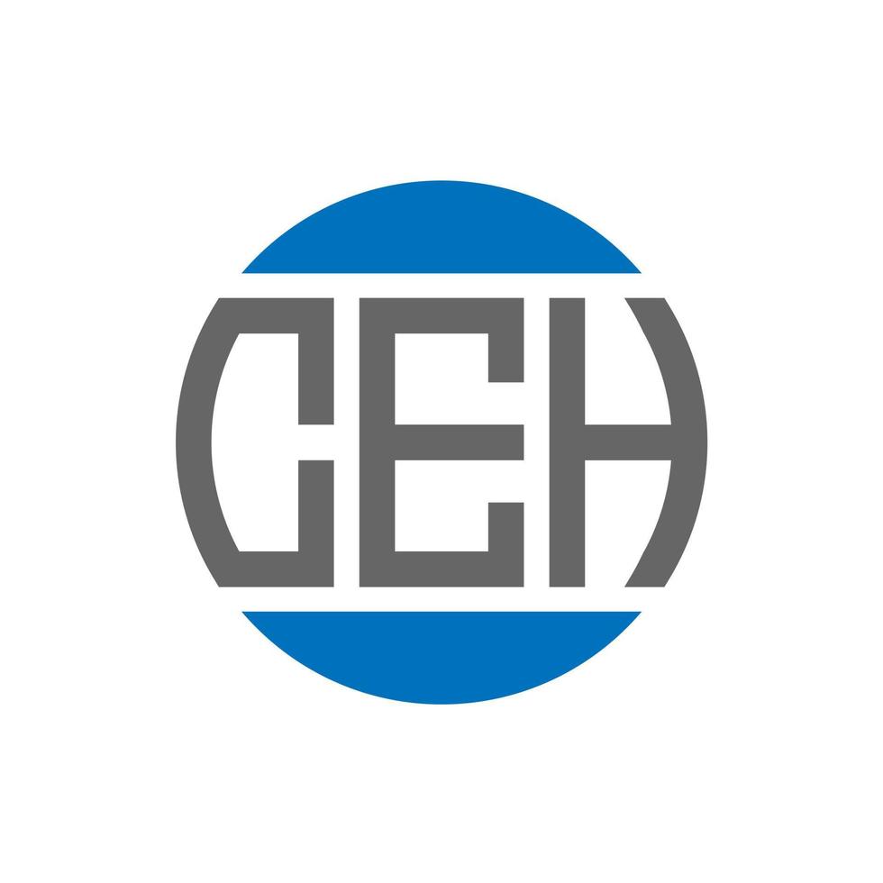 création de logo de lettre ceh sur fond blanc. concept de logo de cercle d'initiales créatives ceh. conception de lettre ceh. vecteur