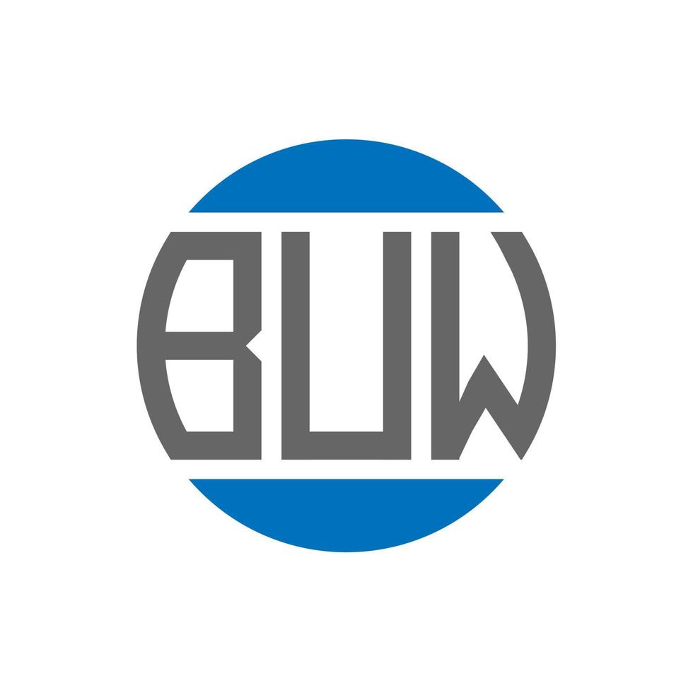 création de logo de lettre buw sur fond blanc. buw concept de logo de cercle d'initiales créatives. conception de lettre buw. vecteur