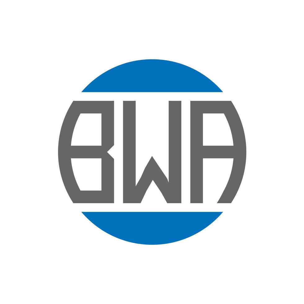 création de logo de lettre bwa sur fond blanc. concept de logo de cercle d'initiales créatives bwa. conception de lettre bwa. vecteur