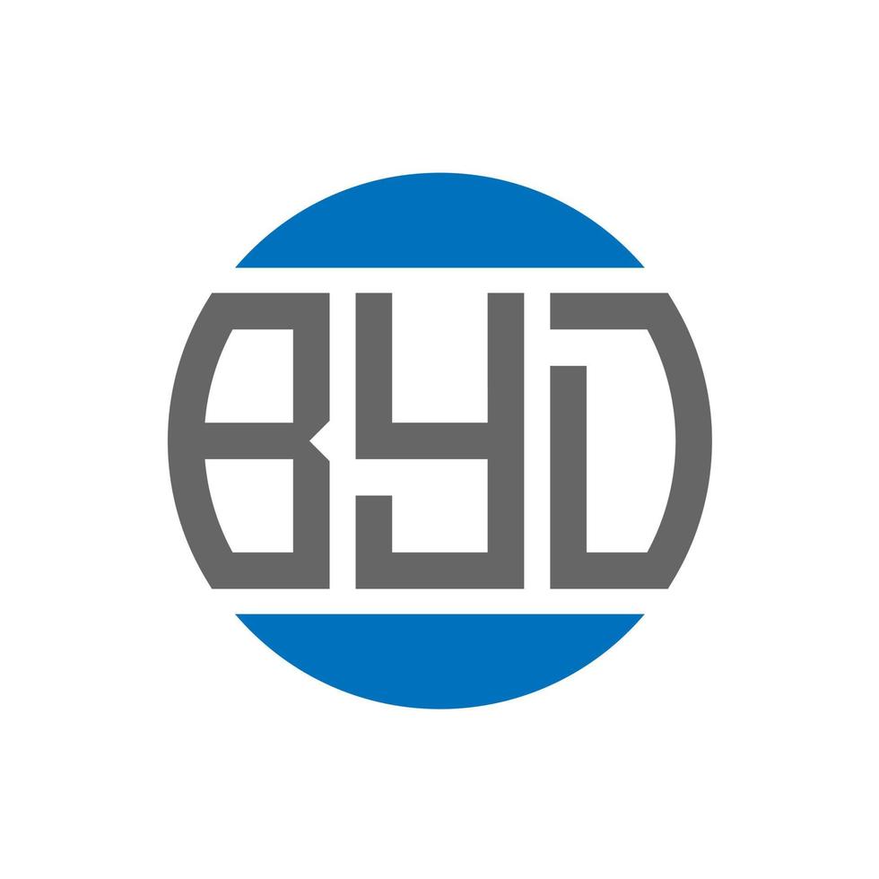 création de logo de lettre byd sur fond blanc. concept de logo de cercle d'initiales créatives byd. conception de lettre byd. vecteur