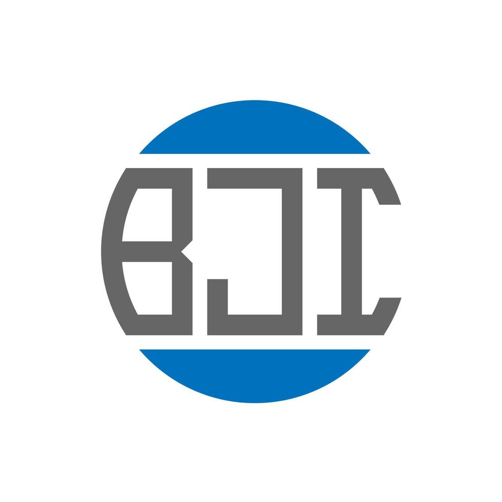création de logo de lettre bji sur fond blanc. concept de logo de cercle d'initiales créatives bji. conception de lettre bji. vecteur