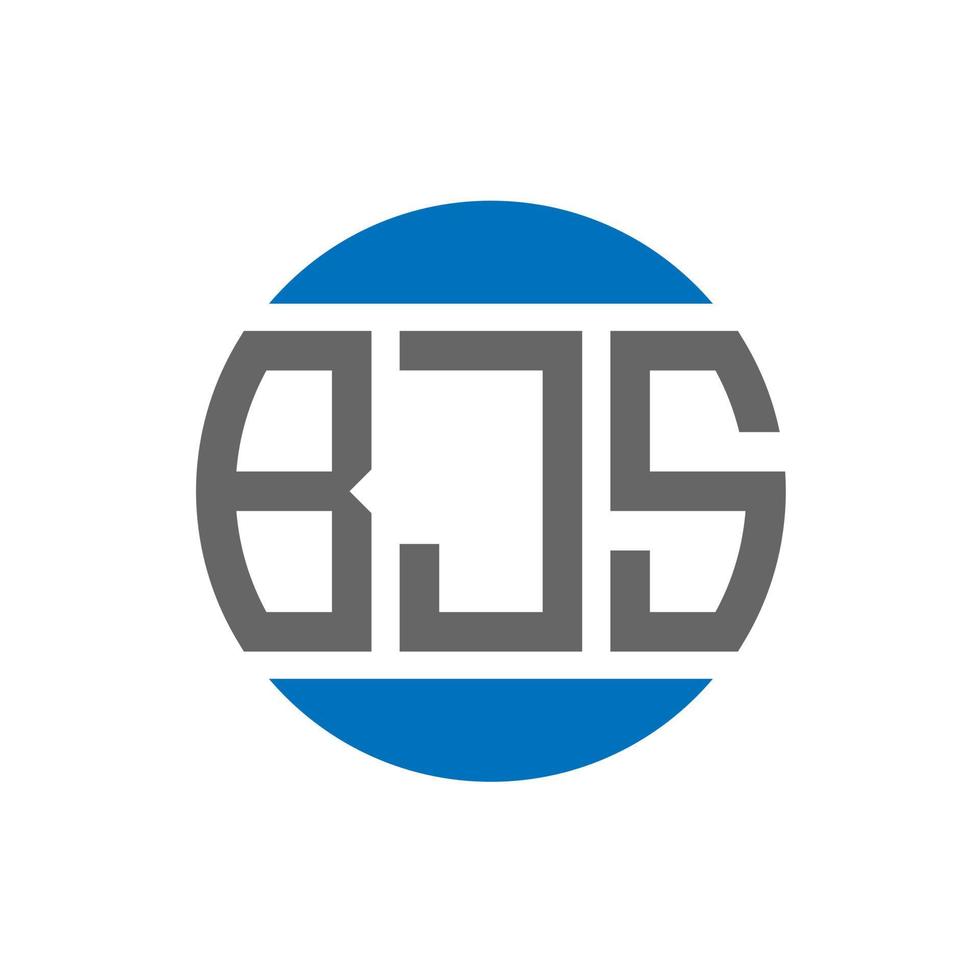 création de logo de lettre bjs sur fond blanc. concept de logo de cercle d'initiales créatives bjs. conception de lettre bjs. vecteur